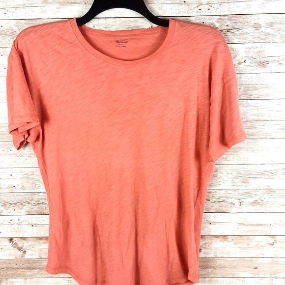 Madewell Tops - Madewell, 0265, Coral Tee, round neck, size L